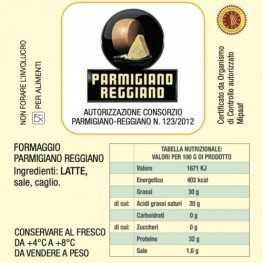 Vendita  Parmigiano Reggiano 12 mesi